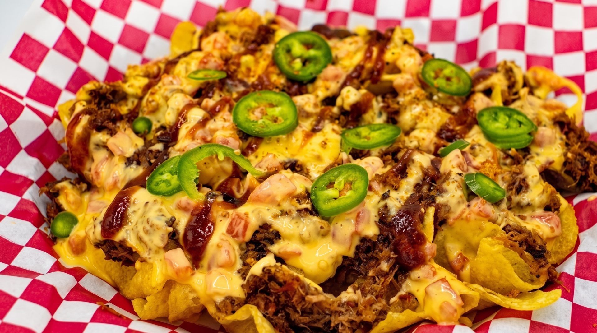 Cheesy brisket nachos using Texas brisket