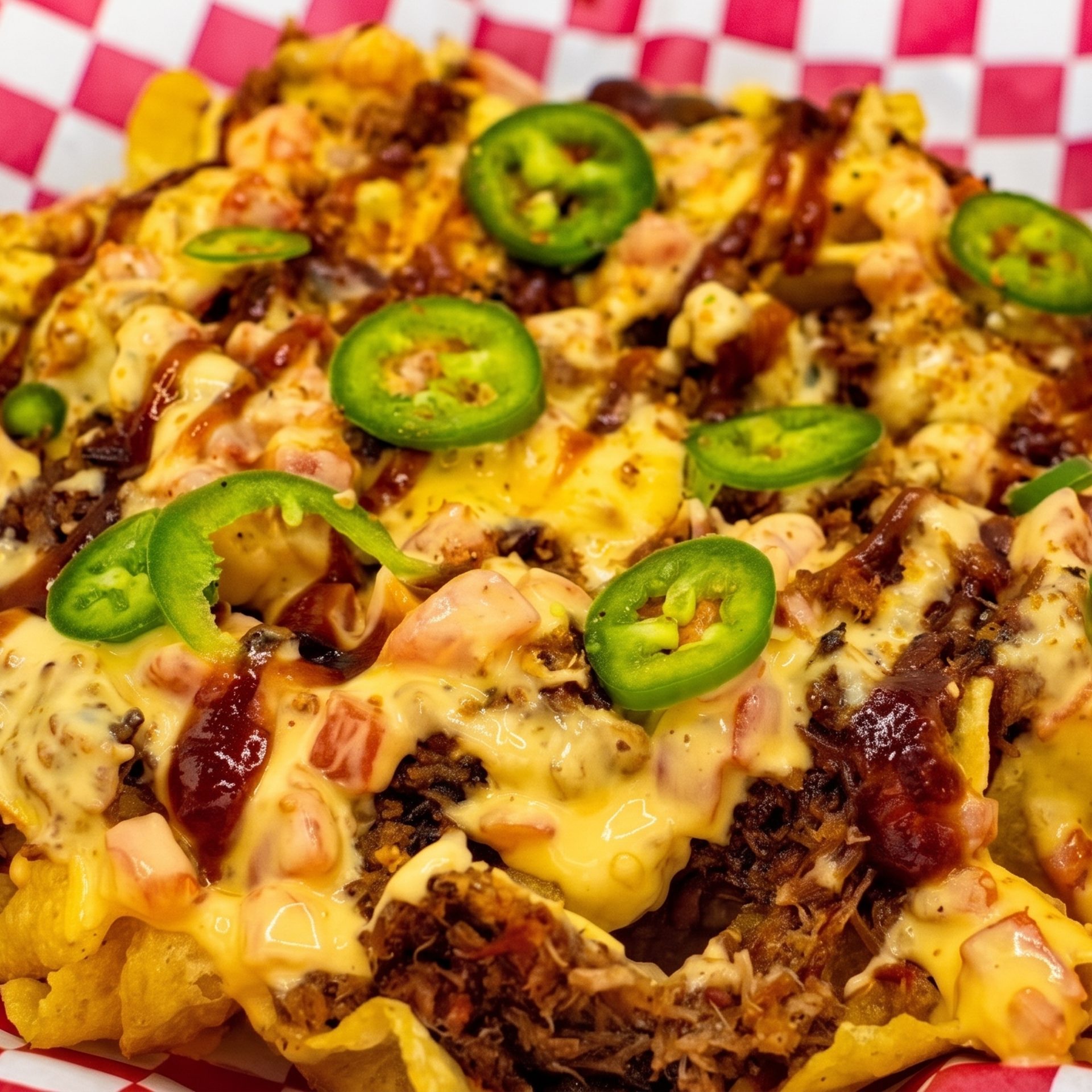 Cheesy brisket nachos using Texas brisket